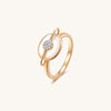 Planet Jupiter Mother of Pearls Ring In 18K Yellow Gold Vermeil