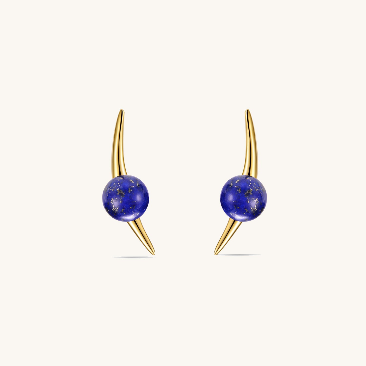 Galaxy Cygnus  Lapis  Lazuli Studs In 18K Yellow Gold Vermeil