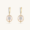 Planet Jupiter Mother of Pearls Drop Earrings In 18K Yellow Gold Vermeil