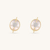Planet Jupiter Mother of Pearls Stud Earrings In 18K Yellow Gold Vermeil