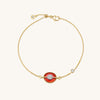 Planet Mars Red Agate Bracelet In 18K Yellow Gold Vermeil