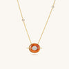 Planet Mars Red Agate Necklace In 18K Yellow Gold Vermeil