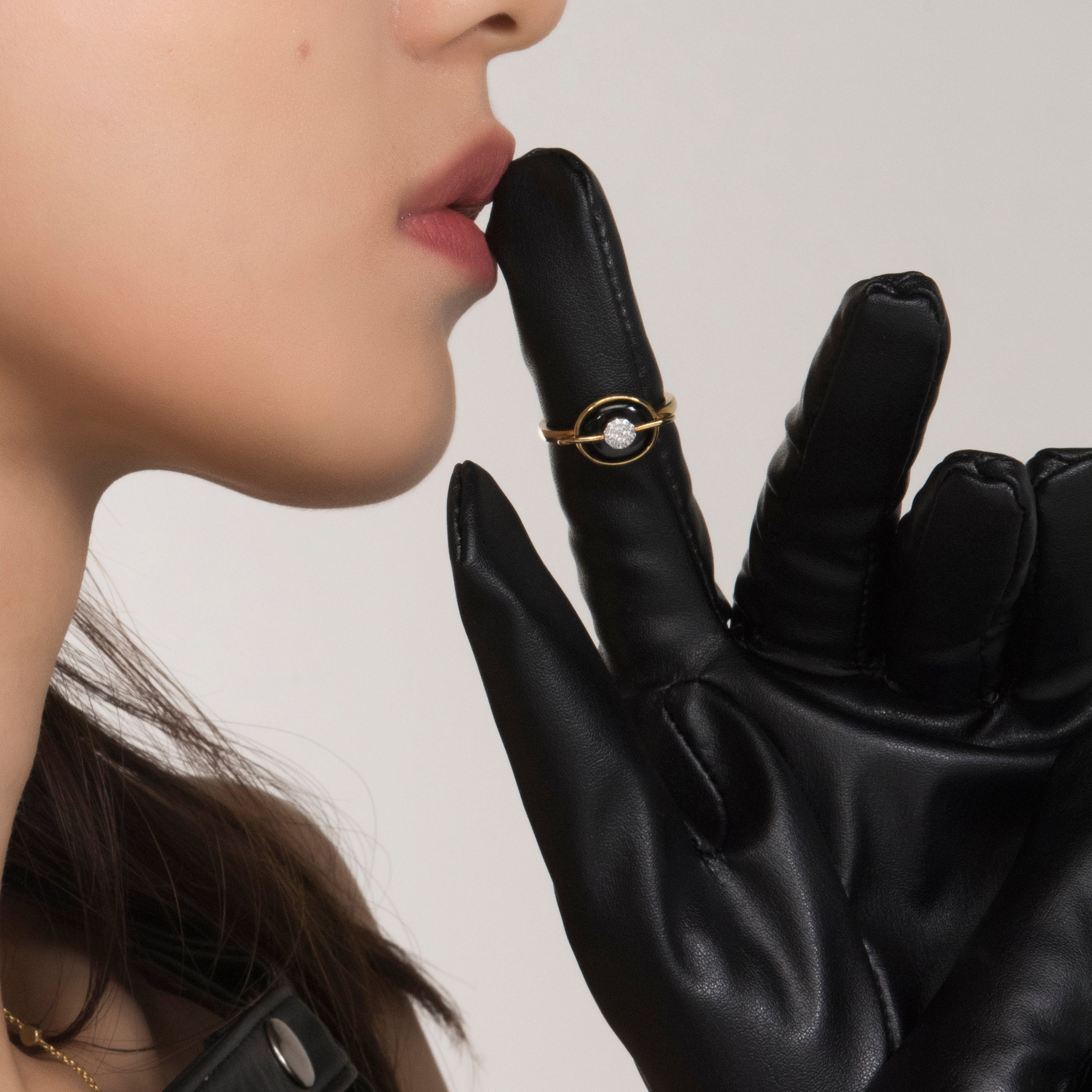 Planet Mercury Black Onyx Ring In 18K Yellow Gold Vermeil