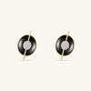 Planet Mercury Black Onyx Stud Earrings In 18K Yellow Gold Vermeil