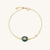 Planet Uranus Green Malachite Bracelet In 18K Yellow Gold Vermeil