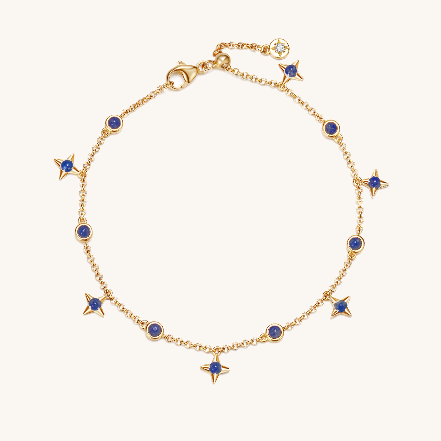 Starry Night Callisto Lazuli Lapis Bracelet In 18K Yellow Gold Vermeil