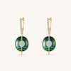 Planet Uranus Green Malachite Drop Earrings In 18K Yellow Gold Vermeil