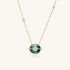 Planet Uranus Malachite Necklace In 18K Yellow Gold Vermeil
