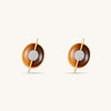 Planet Venus Tiger Eye Stud Earrings In 18K Yellow Gold Vermeil