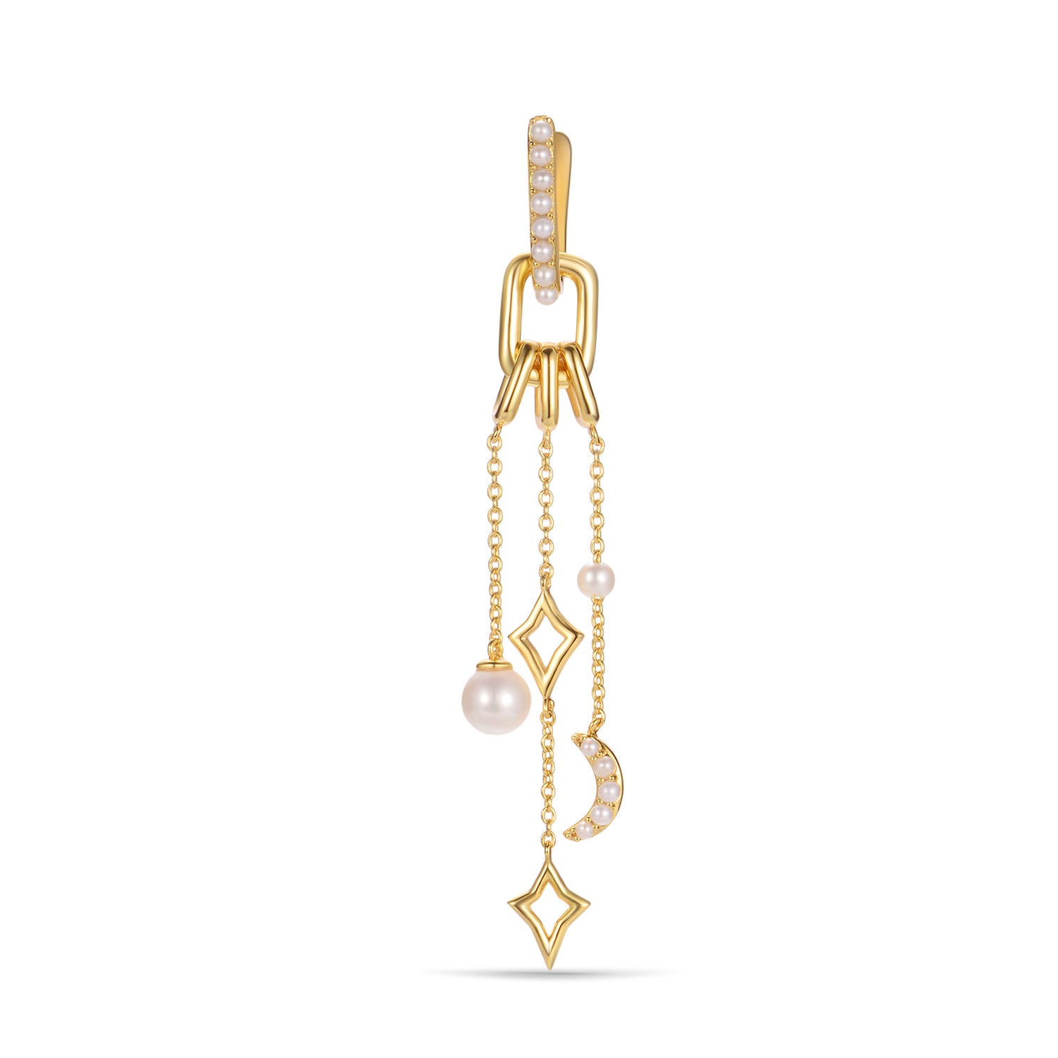 Queenie Tassel Freshwater drop earring In 18K Yellow Gold Vermeil
