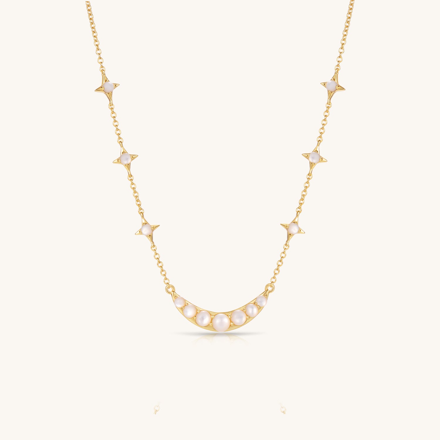 Starry Night Callisto Mother of Pearls Choker In 18K Yellow Gold Vermail
