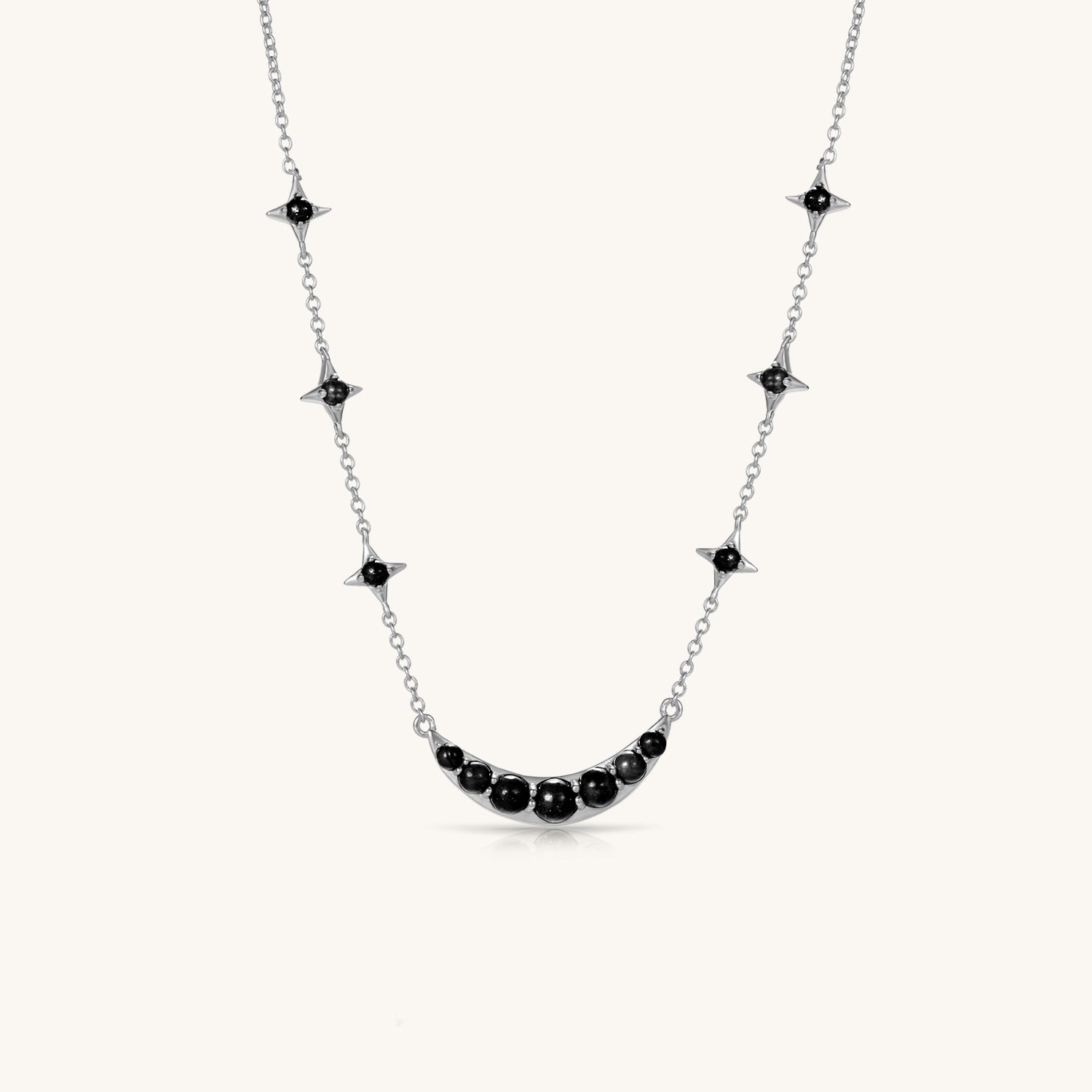 Starry Night Callisto Black Onyx Choker In Sterling silver