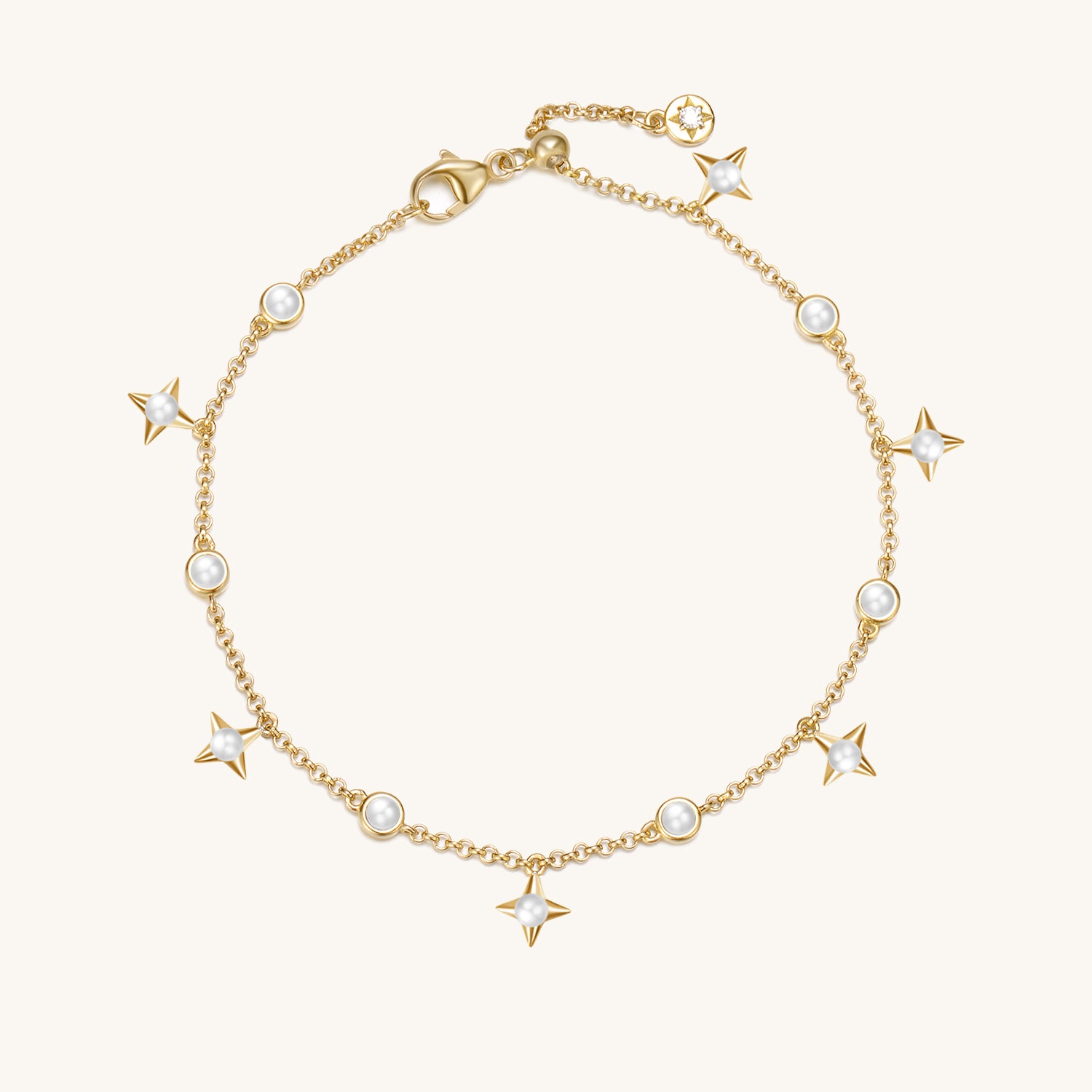 Starry Night Callisto Mother of Pearls Bracelet In 18K Yellow Gold Vermeil