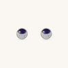 Starry Night Eclipse Lapis Lazuli Stud Earring In 18K Yellow Gold Vermeil