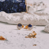 Starry Night Eclipse Lapis Lazuli Stud Earring In 18K Yellow Gold Vermeil