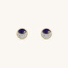 Starry Night Eclipse Lapis Lazuli Stud Earring In 18K Yellow Gold Vermeil