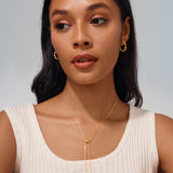 Aqua Dome Carnelian Hoop Earring