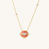 Planet Saturn Agate Necklace