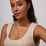 Queenie Linked Necklace With Pearls Pendant