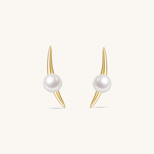 Galaxy Cygnus Orbit Freshwater Pearls Studs In 18K Yellow Gold Vermeil