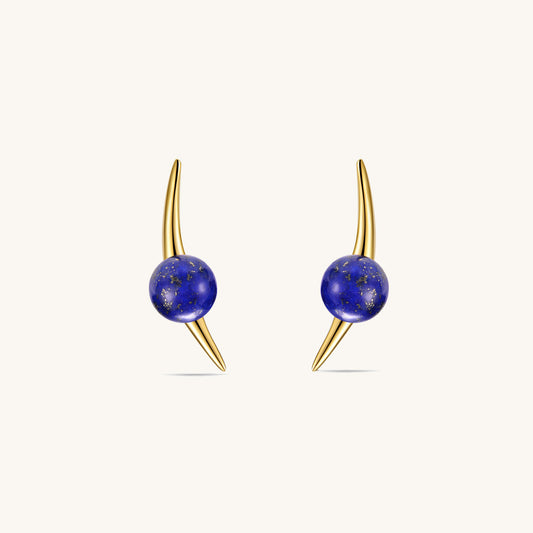 Galaxy Cygnus  Lapis  Lazuli Studs In 18K Yellow Gold Vermeil