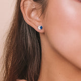 Starry Night Eclipse Lapis Lazuli Stud Earring In 18K Yellow Gold Vermeil