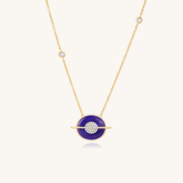 Planet Earth Lapis Lazuli Necklace In 18K Yellow Gold Vermeil