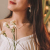 Planet Jupiter Mother of Pearls Drop Earrings In 18K Yellow Gold Vermeil