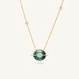 Planet Uranus Malachite Necklace