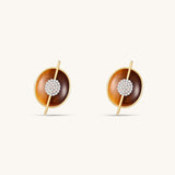 Planet Venus Tiger Eye Stud Earrings In 18K Yellow Gold Vermeil