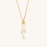 Queenie Tassel Freshwater Pearls Necklace In 18K Yellow Gold Vermeil