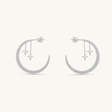 Starry Night Astrid Pearls and Zircons Hoop Earrings