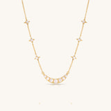 Starry Night Callisto Mother of Pearls Choker In 18K Yellow Gold Vermail