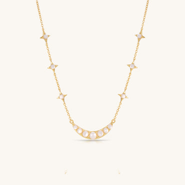 Starry Night Callisto Mother of Pearls Choker In 18K Yellow Gold Vermail