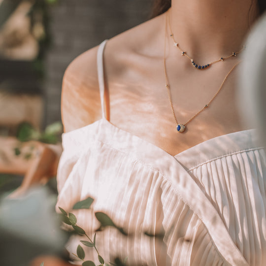 Starry Night Eclipse Lapis Lazuli Necklace