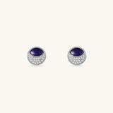Starry Night Eclipse Lapis Lazuli Stud Earring In 18K Yellow Gold Vermeil