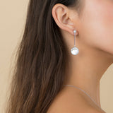 Starry Night Luna Mother of Pearls Drop Earrings In Sterling Silver