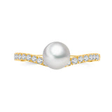 Starry Night Meteor Freshwater Pearls and Zircons Stacking Rings