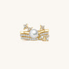 Starry Night Meteor Freshwater Pearls and Zircons Stacking Rings