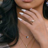 Starry Night Meteor Freshwater Pearls and Zircons Stacking Rings